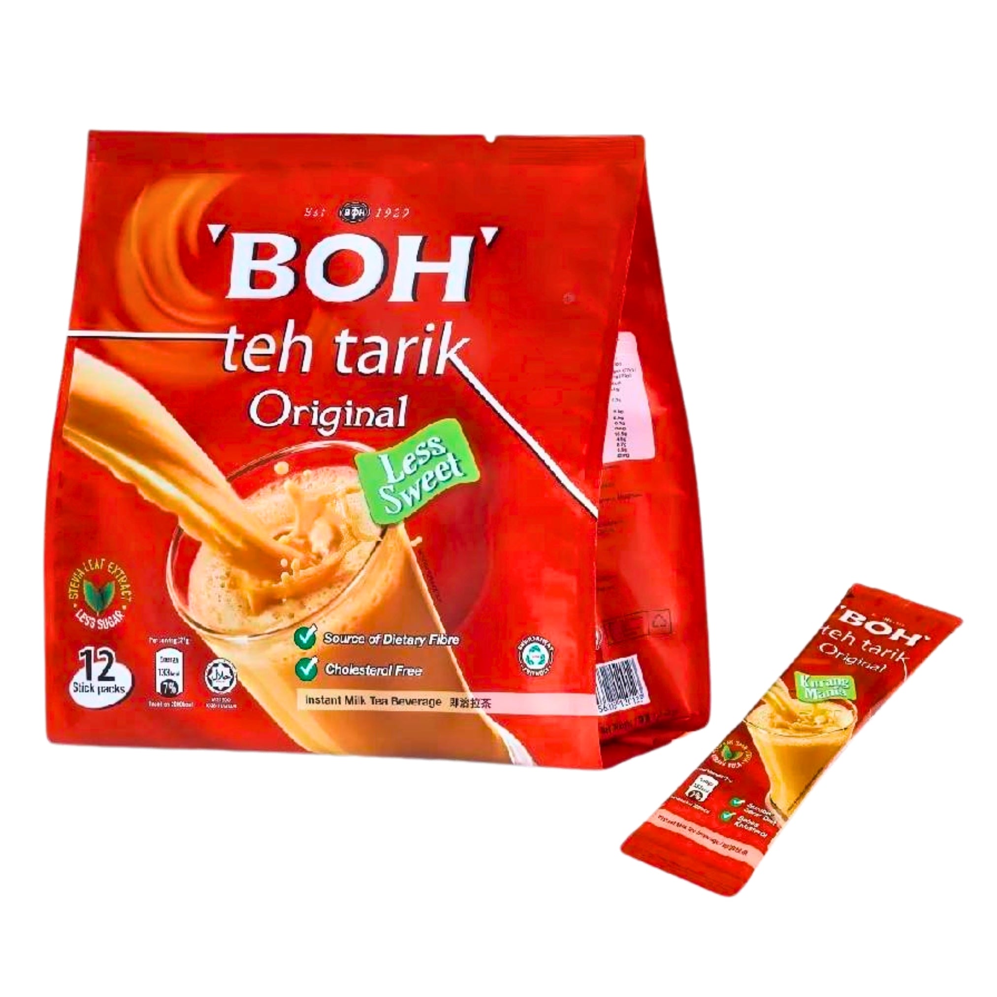 BOH Original Teh Tarik with Less Sugar – Authentic Malaysian Pulled Te ...